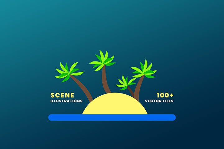 100+natural scene illustrations