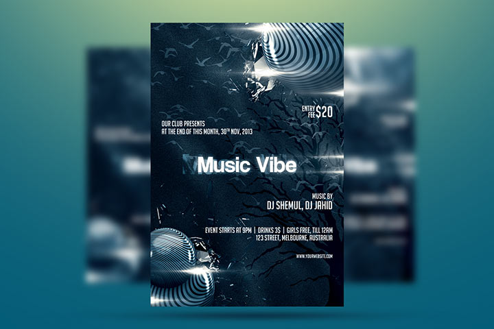 flyer of music vibe
