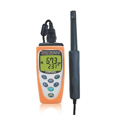 Tenmars TM-184 precision temperature and humidity meter with datalogging